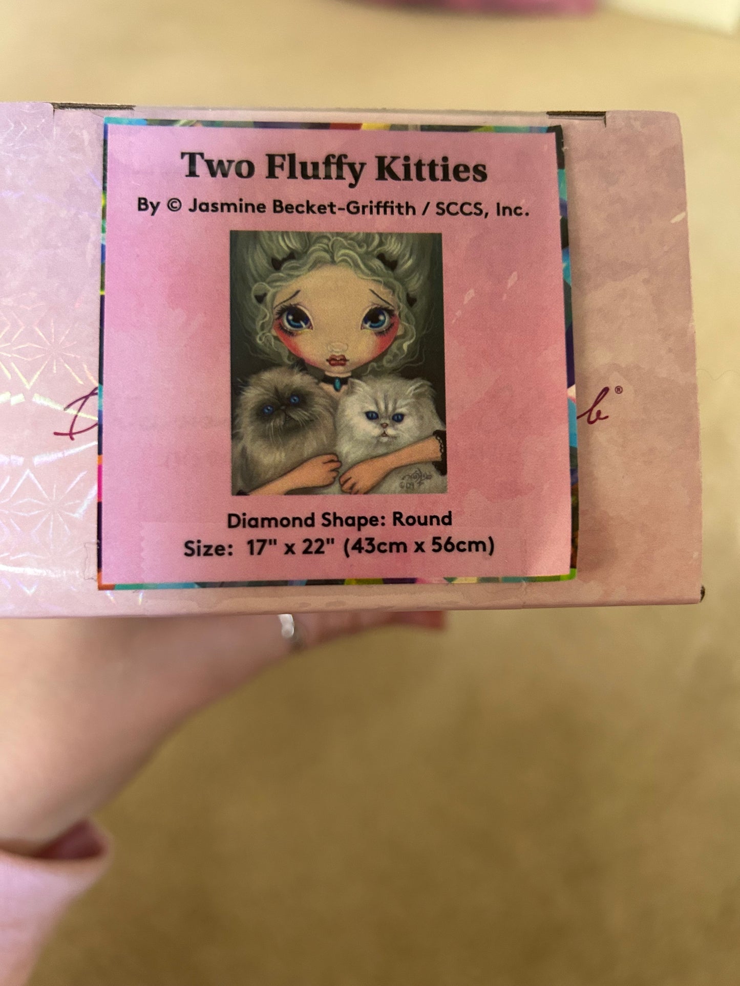 DESTASH - TWO FLUFFY KITTIES - ROUND - DISCONTINUED