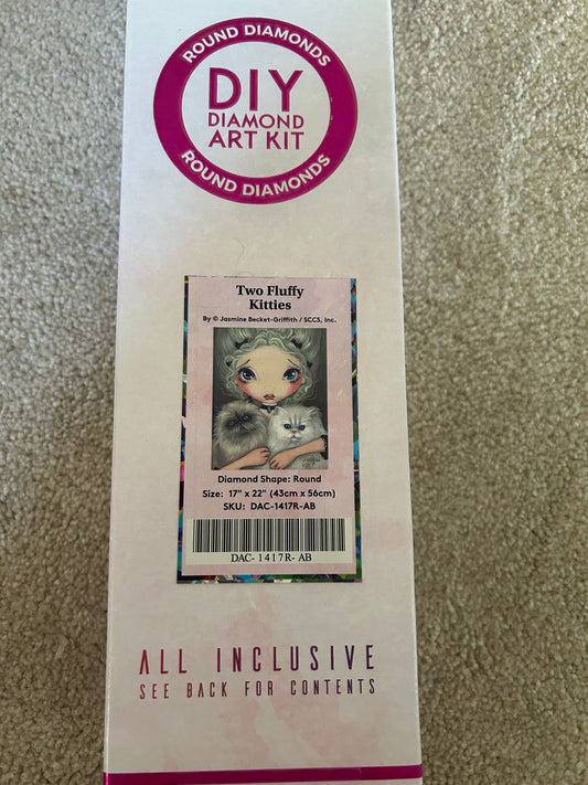 DESTASH - TWO FLUFFY KITTIES - ROUND - DISCONTINUED