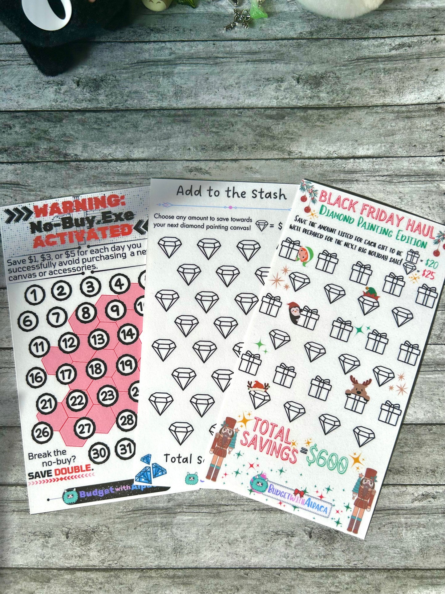 Diamond Painting Challenge Tracker Bundle 3-Pack